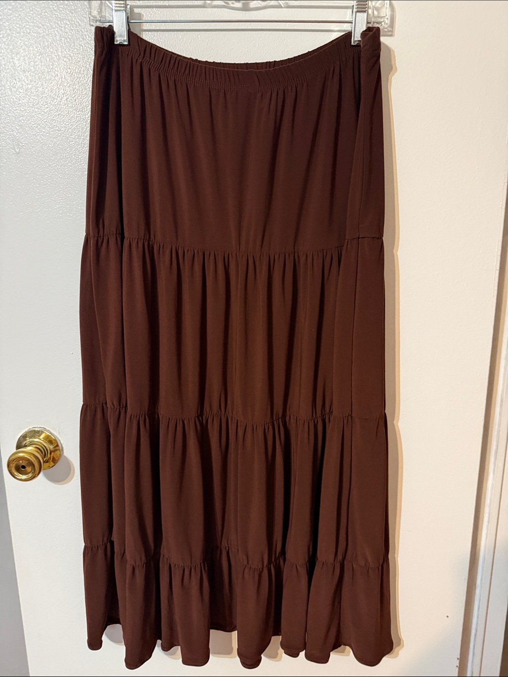 Everyday Tiered Maxi Skirt — Brown